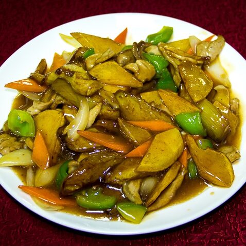 Баклажаны с картофелем и сладким перцем (52)